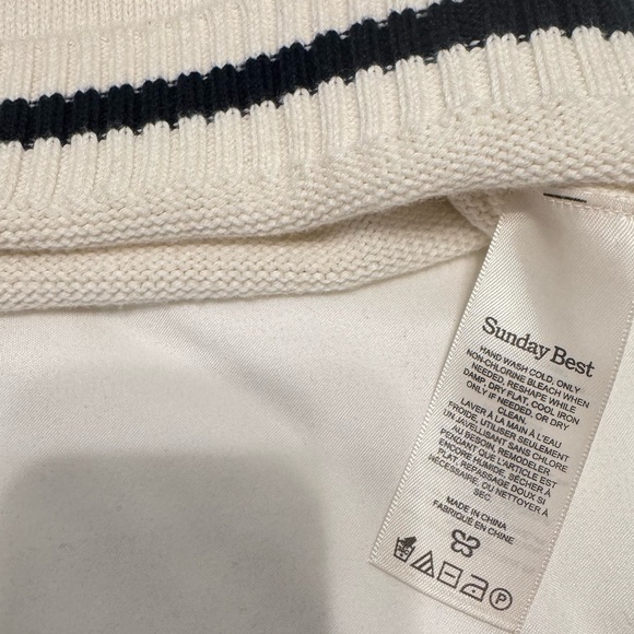 Aritzia Sunday Best - Quinn Sweater Vest - Whisper White/Admiral - Size XS - Picture 8 of 8